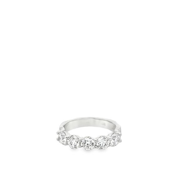 White 14 Karat Wedding Band Size 6 With 5 2.00Tw Round Diamonds Lennon's W.B. Wilcox Jewelers New Hartford, NY