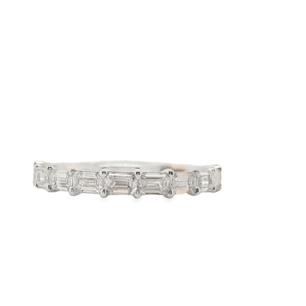14K  WG WEDDING BAND WITH 9 EMERALD CUT DIAMONDS =0.84TW Lennon's W.B. Wilcox Jewelers New Hartford, NY
