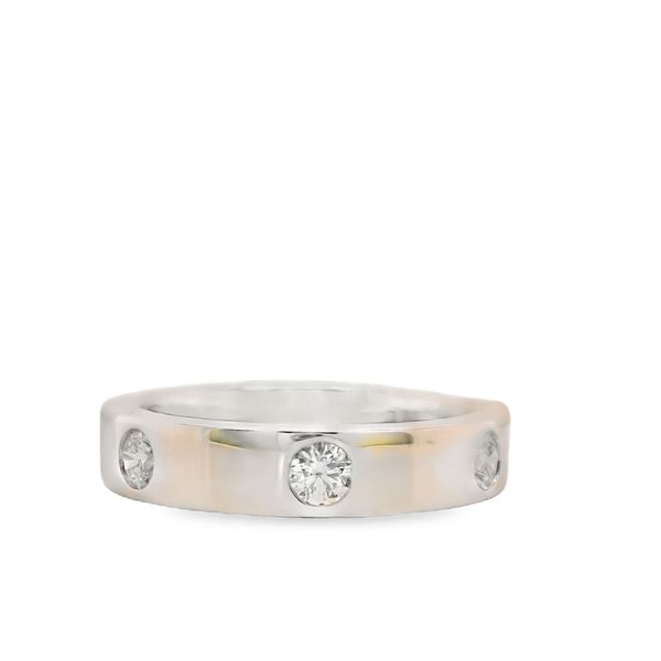 White 14 Karat Wedding Band Size 6.5 With 5 0.40Tw Round Diamonds Lennon's W.B. Wilcox Jewelers New Hartford, NY