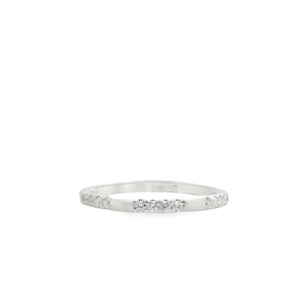 White 14 Karat Wedding Band Size 6.5 With 13 0.14Tw Round Diamonds Lennon's W.B. Wilcox Jewelers New Hartford, NY