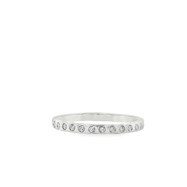 Lady's White 14 Karat Wedding Band With 16 0.15Tw Round Diamonds Lennon's W.B. Wilcox Jewelers New Hartford, NY