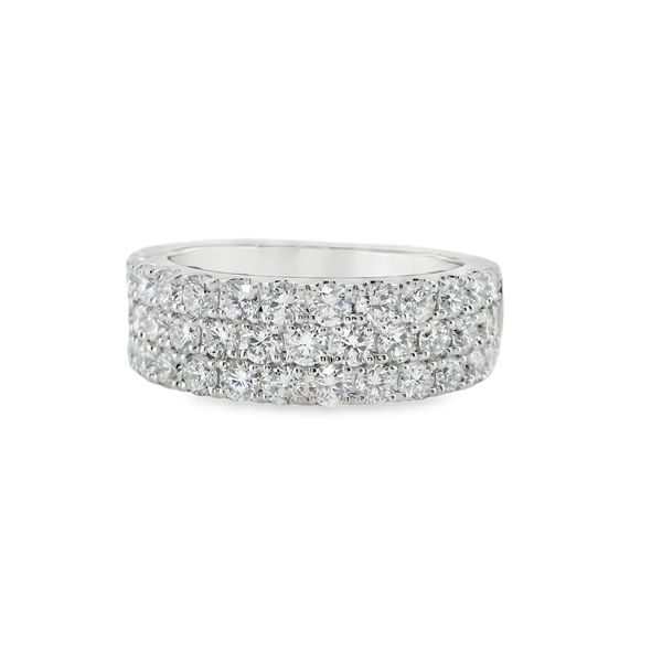 14K WHITE GOLD DIAMOND 3 ROW BAND 2.0 CTTW G/VS2 Image 2 Lennon's W.B. Wilcox Jewelers New Hartford, NY