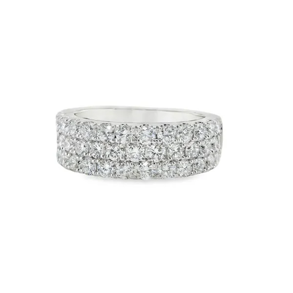 14K WHITE GOLD DIAMOND 3 ROW BAND 2.0 CTTW G/VS2 Lennon's W.B. Wilcox Jewelers New Hartford, NY