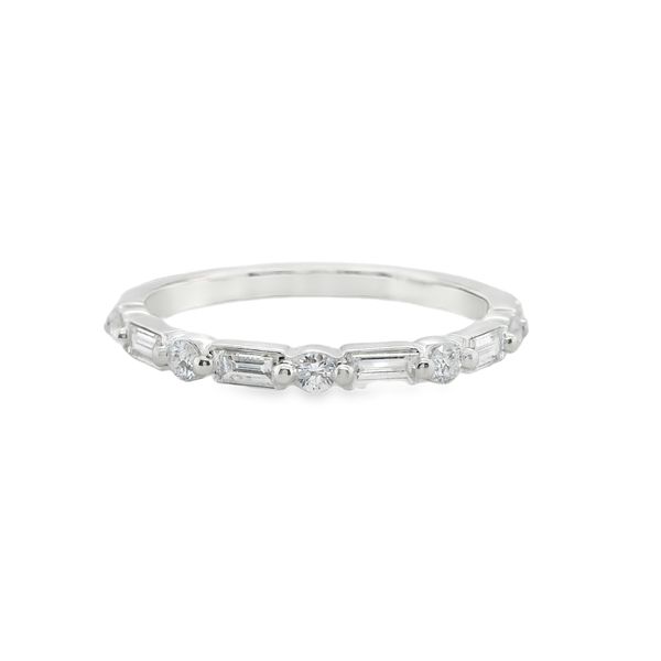 14KWG BAND WITH ALTERNATING ROUND AND BAGUETTE DIAMONDS TOTALING .35CT  G/VS2 Image 2 Lennon's W.B. Wilcox Jewelers New Hartford, NY