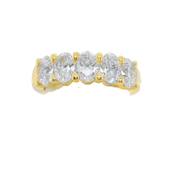 14K YG WEDDING BAND WITH 5  OVAL NATURAL DIAMONDS = 1.94 CTTW Lennon's W.B. Wilcox Jewelers New Hartford, NY