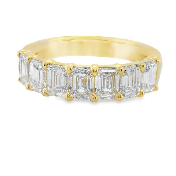14K YG EMERALD CUT NATURAL DIAMOND WEDDING BAND  7 STONES = 2.07 CTTW Lennon's W.B. Wilcox Jewelers New Hartford, NY