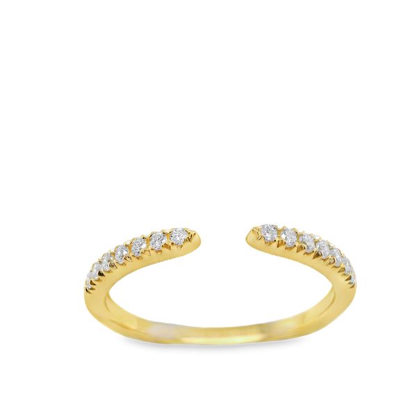 14YG SPLIT WEDDING BAND WITH 14 NATURAL DIAMONDS .17 CTTW  G-H/SI Lennon's W.B. Wilcox Jewelers New Hartford, NY