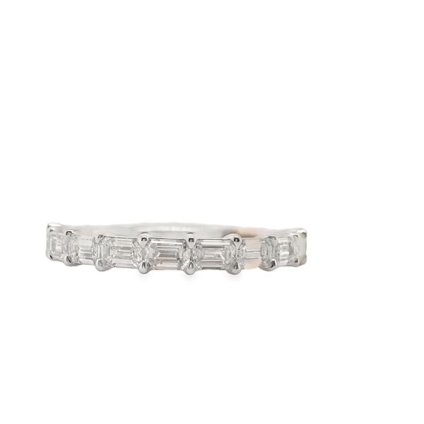 14K  WG WEDDING BAND WITH 9 EMERALD CUT DIAMONDS =0.84TW Lennon's W.B. Wilcox Jewelers New Hartford, NY