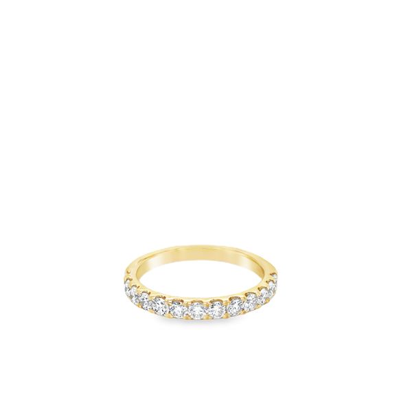 14K YELLOW GOLD SHARED PRONG DIAMOND WEDDING BAND WITH 13 DIA .78CTW  G/VS2 Lennon's W.B. Wilcox Jewelers New Hartford, NY