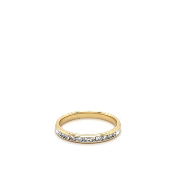 14KT YG  CHANNEL SET 11  DIAMOND BAND = .25CTW Lennon's W.B. Wilcox Jewelers New Hartford, NY