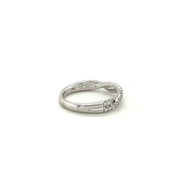 14KT WG TWISTED WEDDING BAND CONTAINING ROUND PRONG SET DIAMONDS .38CTTW  G/VS2 Image 2 Lennon's W.B. Wilcox Jewelers New Hartford, NY