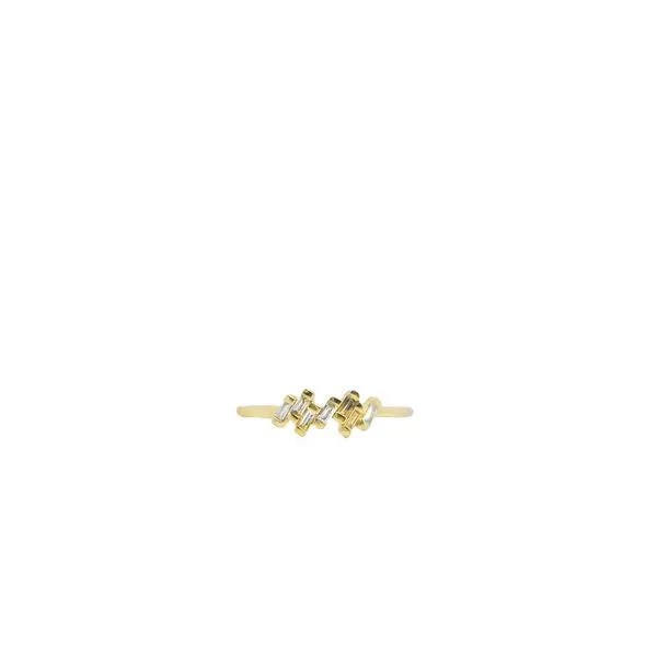 14KT YELLOW GOLD RING CONTAINING 7 STAGER SET BAGUETTE DIAMONDS .10CTTW Lennon's W.B. Wilcox Jewelers New Hartford, NY