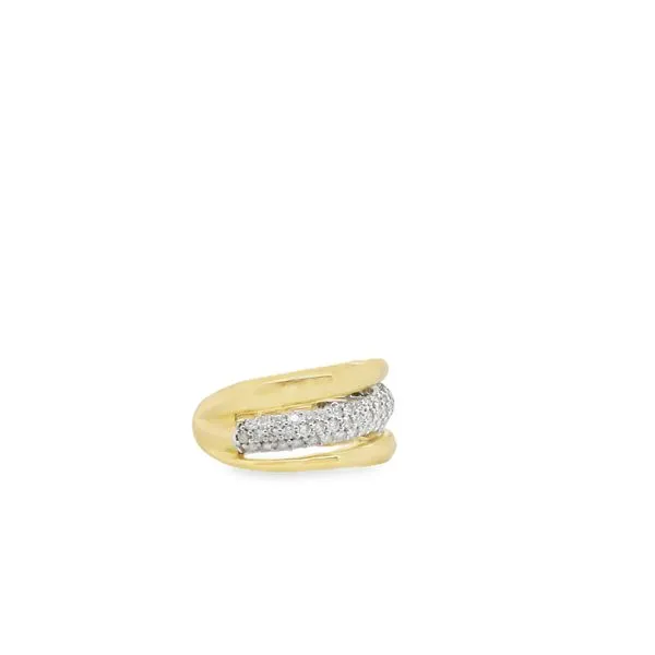 14KT TT 3 ROW RING WITH MIDDLE ROW CONTAINING 3 ROWS OF ROUND DIAMONDS .60CTTW Image 2 Lennon's W.B. Wilcox Jewelers New Hartford, NY