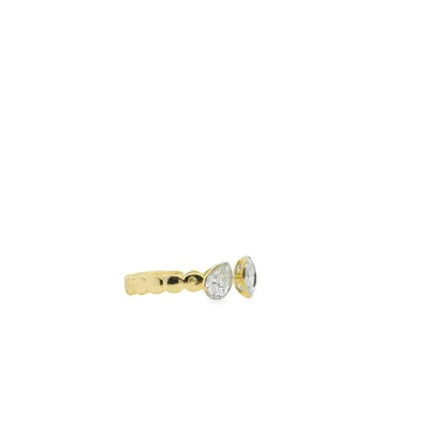 14KT YG FASHION RING CONTAINING ONE ONE BEZEL MARQUISE DIAMOND .18CTTW AND ONE BEZEL PEAR DIAMOND .30CTTW Image 2 Lennon's W.B. Wilcox Jewelers New Hartford, NY