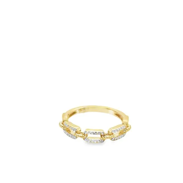 14KT YG PAPERCLIP DESIGN RING CONTAINING ROUND DIAMONDS .10CTTW Lennon's W.B. Wilcox Jewelers New Hartford, NY