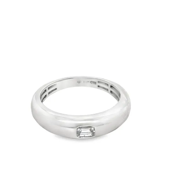 14KT WG RING WITH ONE BEZEL BAGUETTE DIAMOND .21CTTW Lennon's W.B. Wilcox Jewelers New Hartford, NY