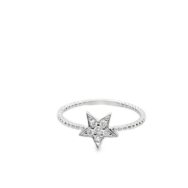 14KT WG STAR RING CONTAINING 6 ROUND DIAMONDS .10CTTW Lennon's W.B. Wilcox Jewelers New Hartford, NY