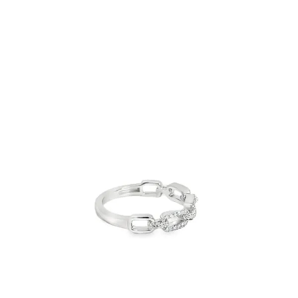14KT WG PAPERCLIP DESIGN RING CONTAINING ROUND DIAMONDS .10CTTW Image 2 Lennon's W.B. Wilcox Jewelers New Hartford, NY