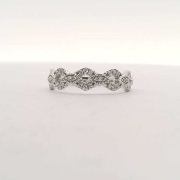 14KT W/G PRONG SET DIAMOND BAND MULTIPLE ROUND DIAMONDS =  .20 CTTW G/H SI2 Lennon's W.B. Wilcox Jewelers New Hartford, NY