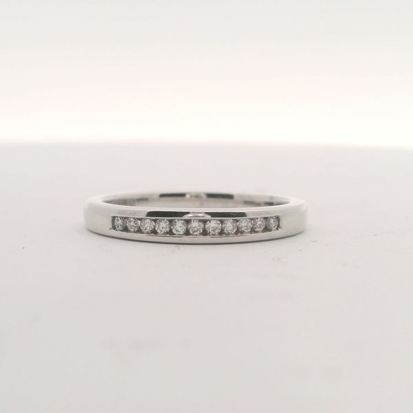14KT WG CHANNEL SET  DIAMOND BAND WITH 11 ROUND DIAMONDS = .12 CTTW G/H SI2 Lennon's W.B. Wilcox Jewelers New Hartford, NY