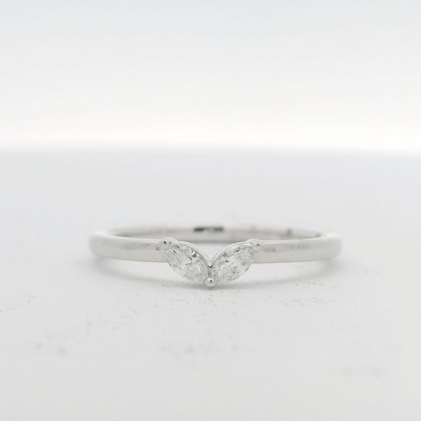 14KT WG PRONG SET DIAMOND BAND WITH 2 MARQUISE DAIMONDS = .20 CTTW G/H SI2 Lennon's W.B. Wilcox Jewelers New Hartford, NY