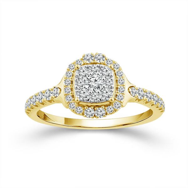 10K YELLOW GOLD DIAMOND CLUSTER RING  .50 CTTW Lennon's W.B. Wilcox Jewelers New Hartford, NY