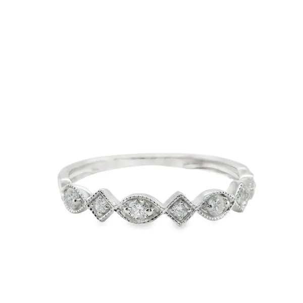 10KT WG STACKABLE BAND CONTAINING ROUND DIAMONDS  Lennon's W.B. Wilcox Jewelers New Hartford, NY