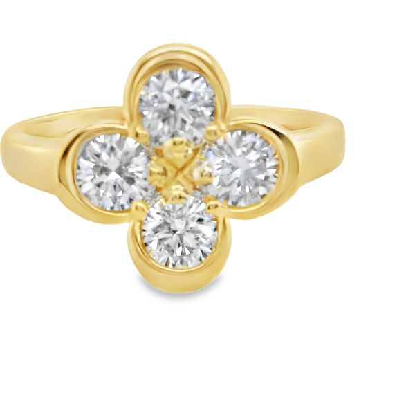 14K YG LDS.NATURAL DIAMOND CLOVER RING  .96 CTTW Lennon's W.B. Wilcox Jewelers New Hartford, NY