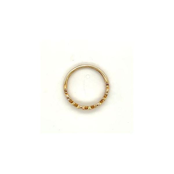 10KT YG STACKABLE BAND WITH ROUND DIAMONDS SET IN ALTERNATING MARQUISE AND DIAMOND SHAPED SETTING W/ MILGRAIN EDGE .20CTTW Image 3 Lennon's W.B. Wilcox Jewelers New Hartford, NY