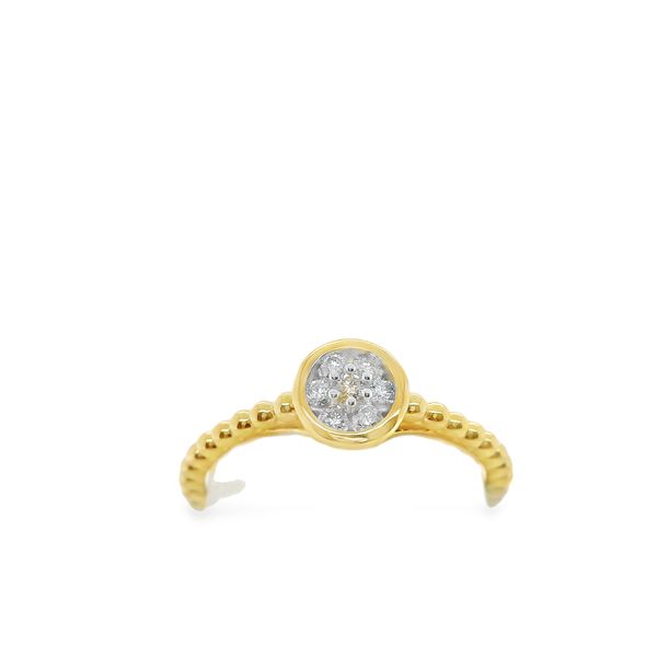 10K YG DIAMOND CLUSTER FASHION RING WITH BEADED SHANK  .125 CTTW Lennon's W.B. Wilcox Jewelers New Hartford, NY