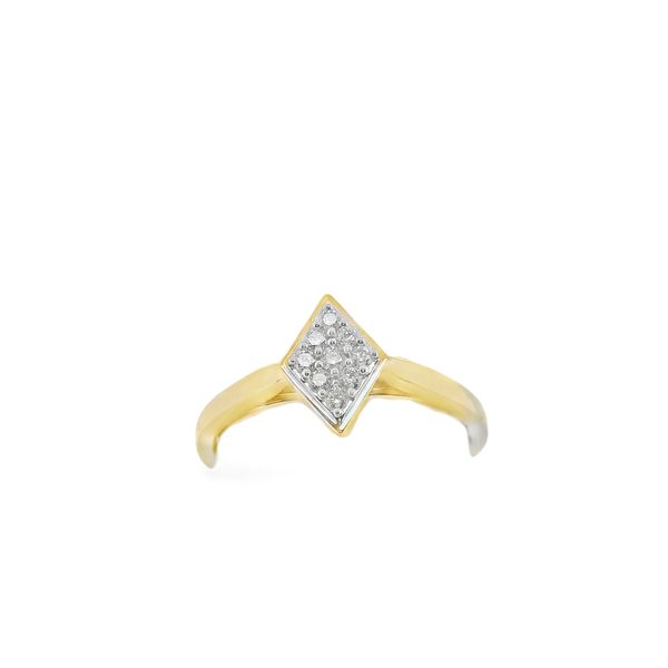 10K YG DIAMOND SHAPED  PAVE DIAMOND FASHION RING  .125 CTTW Lennon's W.B. Wilcox Jewelers New Hartford, NY