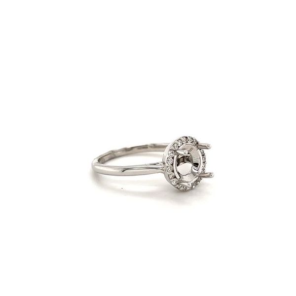 14KT WG SEMI MOUNT CONTAINING ROUND DIAMONDS .20CTTW IN A HALO AROUND A 1.62CT BUILT IN CENTER Image 2 Lennon's W.B. Wilcox Jewelers New Hartford, NY