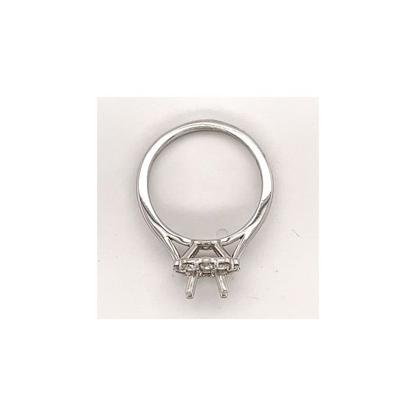 14KT WG SEMI MOUNT WITH HALO CONTAINING ROUND SHARED PRONG DIAMONDS .50CTTW Image 3 Lennon's W.B. Wilcox Jewelers New Hartford, NY
