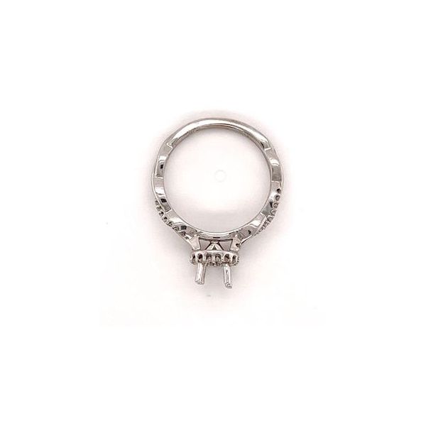 14KT WG SEMI MOUNT WITH TWISTED SHANK CONTAINING ROUND DIAMONDS AND A ROUND HALO CONTAINING ROUND DIAMONDS .20CTTW Image 3 Lennon's W.B. Wilcox Jewelers New Hartford, NY
