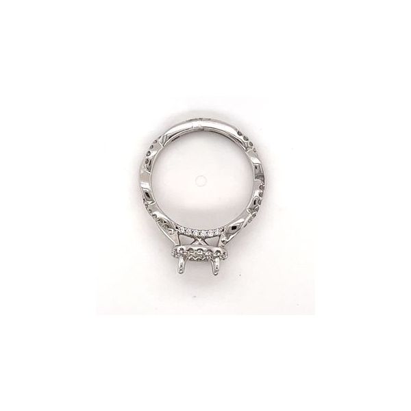 14KT WG SEMI MOUNT WITH TWISTED SHANK CONTAINING ROUND DIAMONDS AND ROUND DIAMONDS IN HALO .374CTTW Image 3 Lennon's W.B. Wilcox Jewelers New Hartford, NY