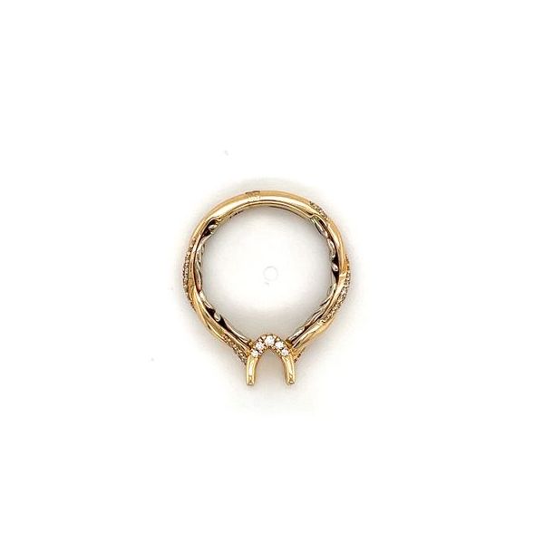 14KT YELLOW GOLD SEMI MOUNT WITH HIDDEN WHITE GOLD INTERIOR CONTAINING ROUND DIAMONDS IN A TWISTED SHANK .27CTTW Image 3 Lennon's W.B. Wilcox Jewelers New Hartford, NY