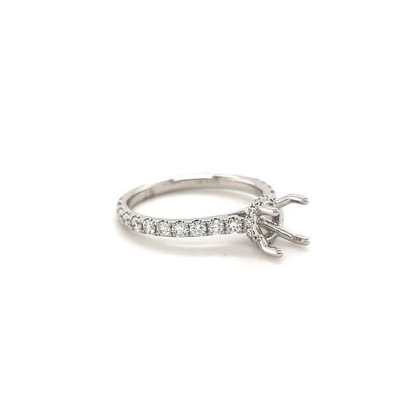 14KT WG SEMI MOUNT CONTAINING ROUND DIAMONDS IN SHANK AND ROUND DIAMONDS IN ROUND HIDDEN HALO .63CTTW Image 2 Lennon's W.B. Wilcox Jewelers New Hartford, NY