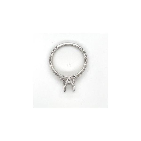 14KT WG SEMI MOUNT CONTAINING ROUND DIAMONDS IN SHANK AND ROUND DIAMONDS IN ROUND HIDDEN HALO .63CTTW Image 3 Lennon's W.B. Wilcox Jewelers New Hartford, NY