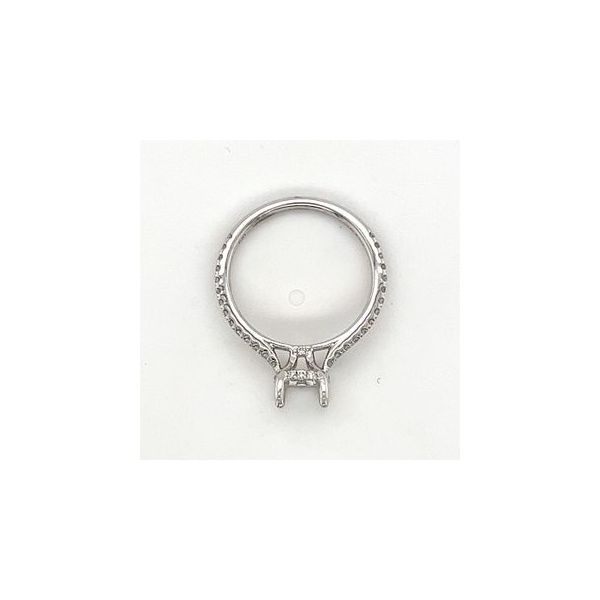14KT WG SEMI MOUNT CONTAINING ROUND DIAMONDS IN SHANK, HIDDEN HALO AND BRIDGE .31CTTW W/ BUILT IN OVAL HEAD Image 3 Lennon's W.B. Wilcox Jewelers New Hartford, NY