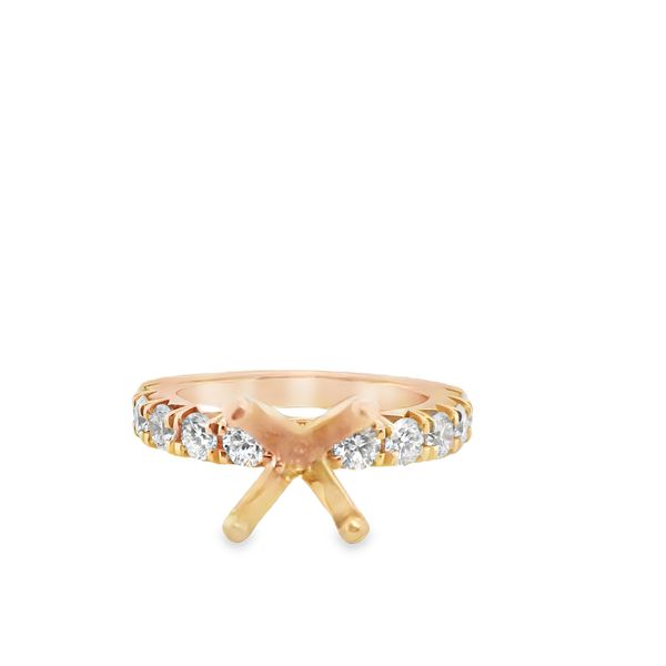 14K ROSE GOLD SEMI MOUNT CONTAINING 10 ROUND DIAMONDS =  .92 CTTW Lennon's W.B. Wilcox Jewelers New Hartford, NY