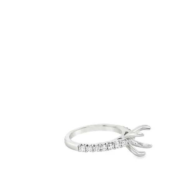14KT WHITE GOLD FOUR PRONG ROUND DIAMOND SEMI MOUNT .50CTTW Image 2 Lennon's W.B. Wilcox Jewelers New Hartford, NY