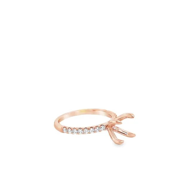 14KT ROSE GOLD 8MM CENTER HEAD SEMI MOUNT WITH ROUND DIAMONDS ON THE BAND .35CTTW Image 2 Lennon's W.B. Wilcox Jewelers New Hartford, NY