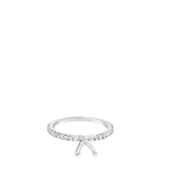 14KT WHITE GOLD ENGAGEMENT RING WITH 0.25TW ROUND DIAMONDS Lennon's W.B. Wilcox Jewelers New Hartford, NY