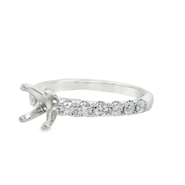 14KT WG 4 PRONG DIAMOND SEMI MTG CONTAINING 12 ROUND  DIAMONDS - .60CTTW G/VS2 Image 2 Lennon's W.B. Wilcox Jewelers New Hartford, NY