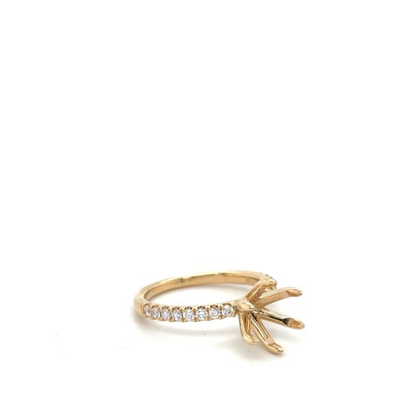 14KT YG 8MM 6 PRONG DIAMOND SEMI MOUNT .35CTTW  G/VS2 Image 2 Lennon's W.B. Wilcox Jewelers New Hartford, NY