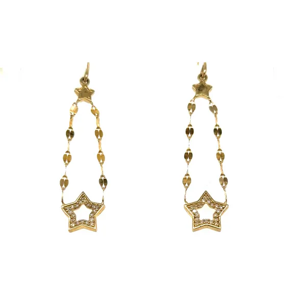 10K Yellow Gold Star Dangle Earrings Lennon's W.B. Wilcox Jewelers New Hartford, NY