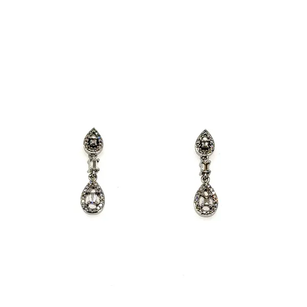 10K White Gold Diamond Drop Earrings Lennon's W.B. Wilcox Jewelers New Hartford, NY