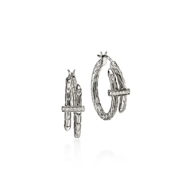 Spear Sliver Pave Hoops  Lennon's W.B. Wilcox Jewelers New Hartford, NY