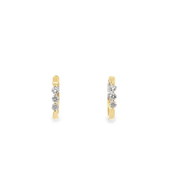 14KY DIAMOND HOOPS WITH 3 DIAMOND EACH HOOP Lennon's W.B. Wilcox Jewelers New Hartford, NY