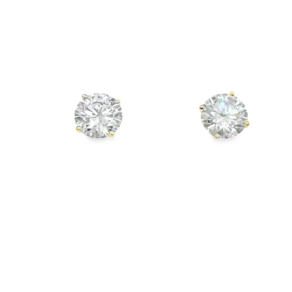 14K YG LAB GROWN DIAMOND STUD EARRINGS ROUND 6.03CT Lennon's W.B. Wilcox Jewelers New Hartford, NY